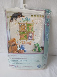 Dimensions Wild Thing Quilt Baby Animal Stamped Cross Stitch Kit Cute Nursery - Picture 1 of 6