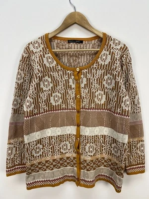 Cárdigan Suéter Algodón Gudrun Sjoden Multicolor Tejido Floral Talla L Foto 1 de 4