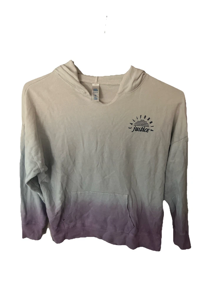 Sudadera con capucha Justice para niñas talla 12 púrpura manga larga 100 % algodón Foto 1 de 1
