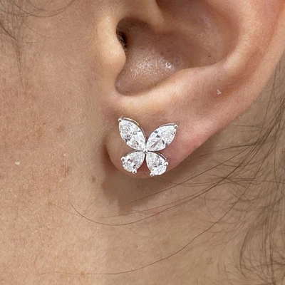 Marquise, Pear Lab-Created Diamond Stud Earrings Earrings 1.91ct F/VS - Image 1 of 4