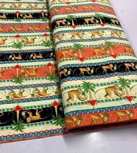 1.2 METRES : MICHAEL MILLER - 100% COTTON FABRIC - BOMBAY STRIPES - 110CM WIDE - Picture 1 of 6