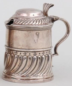 Antik Viktorianisch 1897 Englisch Atkin Brothers Sterlingsilber Senftopf Kobalt - Bild 1 von 14