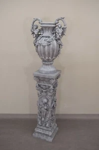 Columna jarrón columna de flores jardín ángel columna de jardín columna de ángel cuenco figura mega gris - Imagen 1 de 1