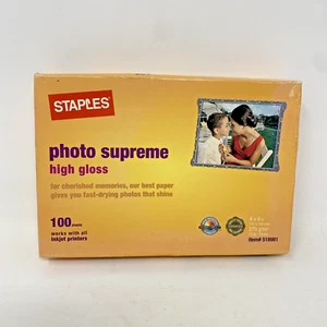 Papel fotográfico de alto brillo Staples Photo Supreme artículo 4x6 # 648176 97 hojas ABIERTO - Imagen 1 de 6