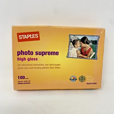 Papel fotográfico alto brillo Staples Photo Supreme artículo 4x6 # 648176 97 hojas ABIERTO Foto 1 de 4