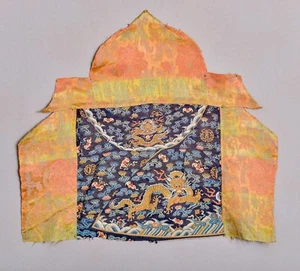 EARLY ANTIQUE QING IMPERIAL DRAGON ROBE KESI TEXTILE ALTAR TAPESTRY FRAGMENT - Picture 1 of 10