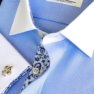 Vestido profesional Oxford azul claro formal de negocios con forro interior romántico - Imagen 1 de 6