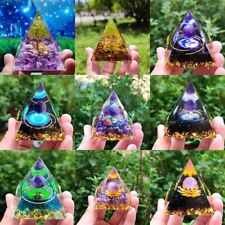 Amethyst Crystal Healing Orgonite Pyramid FENGSHUI Decoration Purifying