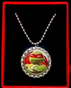 Teenage Mutant Ninja Turtle / Trendy Bottle Cap  Necklace / In Gift Box / Gift - Picture 1 of 2