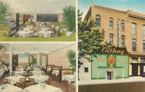 Postal de lino restaurante chino Cathay Washington DC multivista sin publicar - Imagen 1 de 2