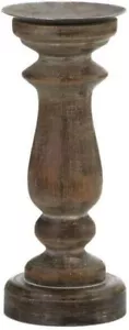 Accent Plus Short Antique-Style Wooden Candleholder, Multicolor - Picture 1 of 1