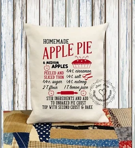 Apple Pie Baking Recipe Fabric Pillow #1144 - Picture 1 of 6