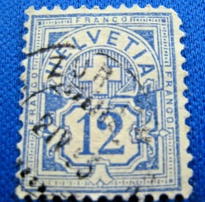 SWITZERLAND 1882 - SCOTT # 74a USED (Xs9) - Picture 1 of 3