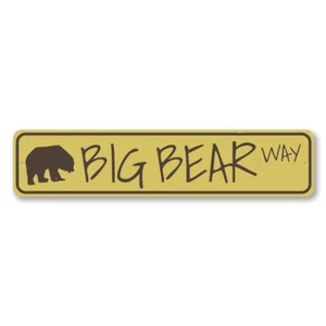 Big Bear Way Sign, Custom Lake House Street Sign, Metal Bear Lover Metal Decor - Picture 1 of 4