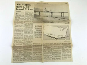 Sí Virginia hay I-10 Beyond El Paso Arizona Florida Tucson Citizen 20/07/85 - Imagen 1 de 8