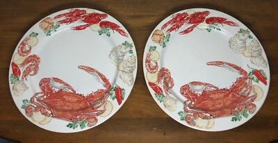 Un raro conjunto de Youngberg & Co. Platos de cena Seafood Fest 10,5" excelente estado Foto 1 de 4