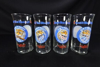 4 Burger King Detroit Tigers MLB Promotional Glass Tumblers 1980s 1st 4 Sports - Image 1 of 4