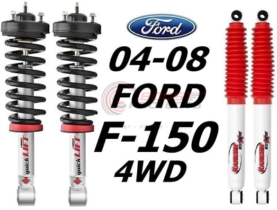 Puntales de elevación rápida Rancho 2,5" de elevación + Amortiguadores traseros RS5000X para Ford F-150 04-08 4x4 Foto 1 de 3