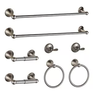 Bathroom Hardware Set Brushed Nickel Adjustable Expandable Bath Towel Bars Bathr - Picture 1 of 5