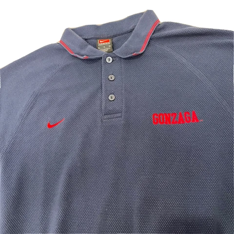 Gonzaga Bulldogs Nike  Polo Shirt Blue Mens Size Large L NCAA Cover