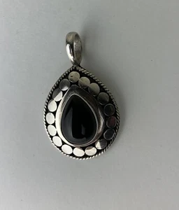 Großer Onyx Anhänger Sterlingsilber mit Kaution - Bild 1 von 8