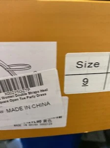 Vetaste Damen-Sandalen doppelter Riemen Absatz quadratisch offene Zehenpartie elegante Partyschuhe gelb - Bild 1 von 9