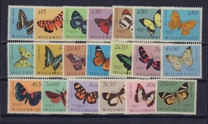 MOZAMBIQUE 1953 364-383 BUTTERFLIES FULL SET MINT LH - Imagen 1 de 2