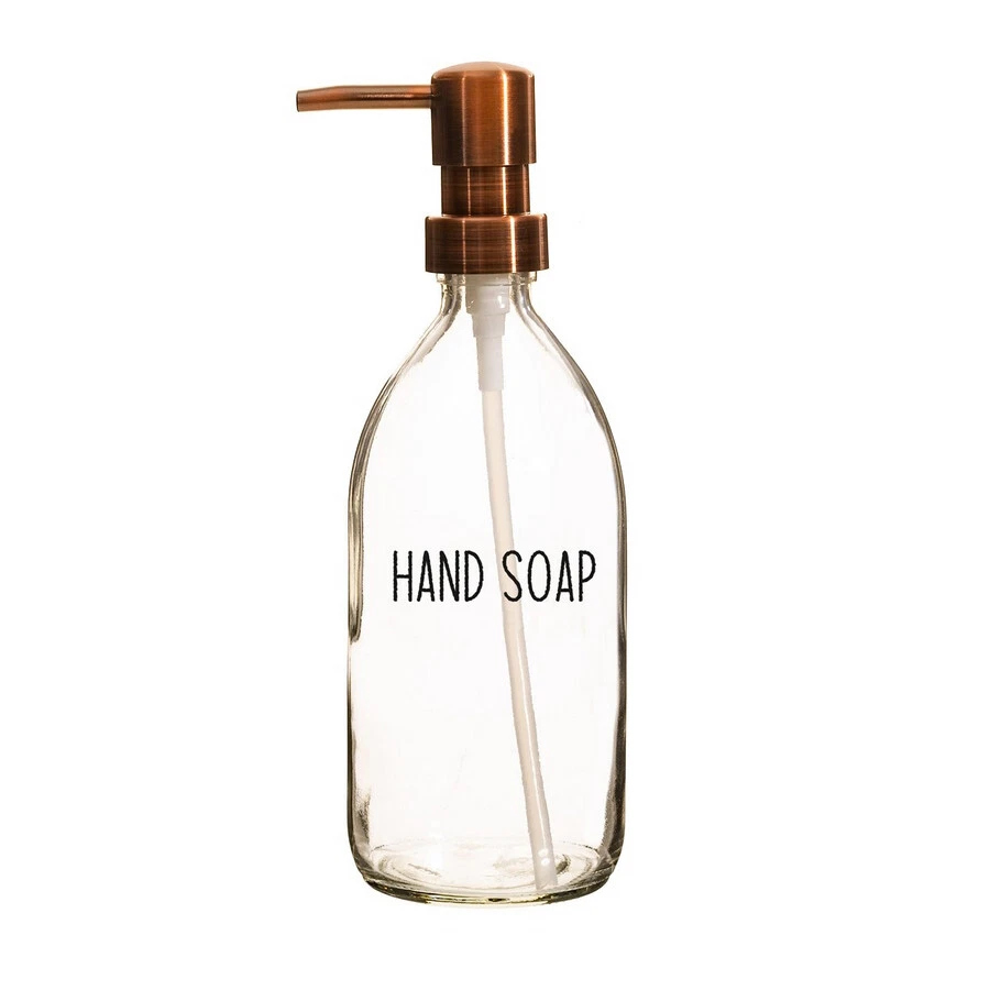SASS BELLE Hand Soap Dispenser Pump Clear See Through Refillable Glass Bottle Sass & Belle
