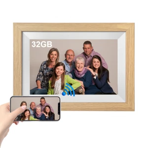 15.6'' 32G Wood Digital Photo Frame 1920x1080HD WiFi Touch Screen Album Frameo - Picture 1 of 7