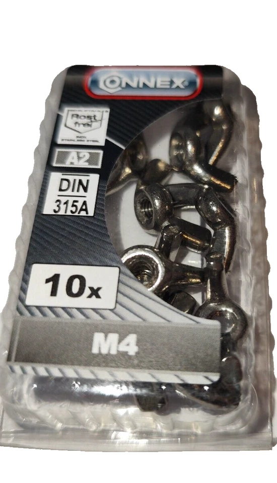 Flügelmutter M4 10 stück Edelstahl Din 315A - Bild 1 von 1