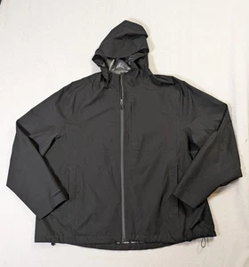 Swiss Tech Damen 3X Plus Size Regenjacke mit Kapuze schwarz Full Zip wasserdicht - Bild 1 von 13