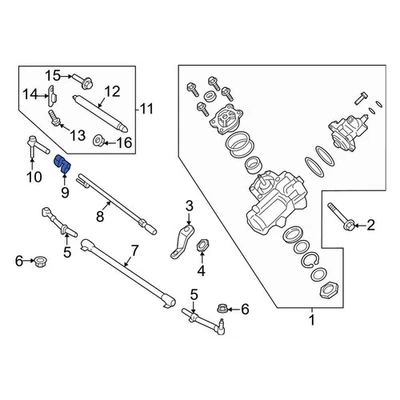 For Ford F-250 Super Duty 05-22 Steering Tie Rod End Adjusting Sleeve Ford - Image 1 of 4