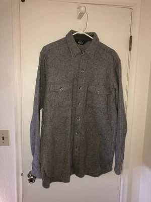 WOOLRICH Men's Vintage Heavy Flannel Button Up Shirt Shacket Size XL Wool Blend - Image 1 of 4