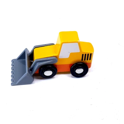 Cargador frontal de madera sin marca amarillo negro cubo de plástico usado Foto 1 de 4