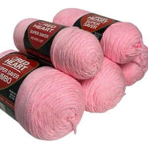 Hilo Red Heart Super Saver ROSA PÉTALO 0373 acrílico 7 oz y Jumbo SIN TINTE ~ LOTE DE 5 - Imagen 1 de 11