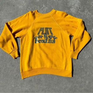 Vintage Womens Sweatshirt Flat is Beautiful - Picture 1 of 12