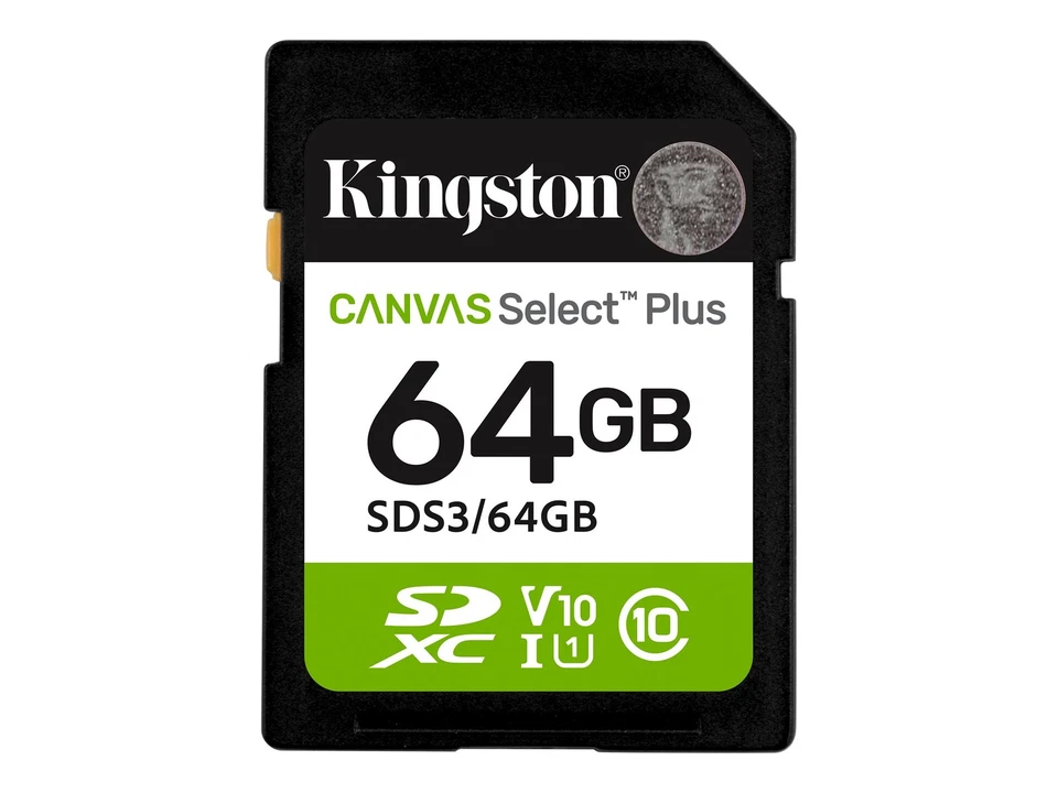 Kingston Canvas Select Plus Gen3 SD/s Extended Capacity SD (SDXC) 64 SDS3/64GB - Immagine 1 di 1