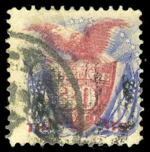 EE. UU. # 121 30¢ Eagle, promedio-bien usado, circular-fecha cancelación, bonitos colores sin descolorir - Imagen 1 de 2