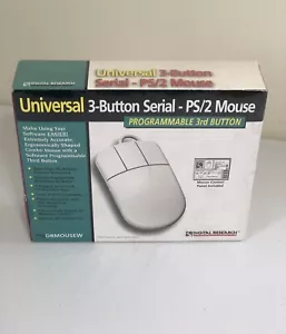 Digital Research Internet Maus 3 Tasten Seriell und PS/2 DRMOUSEW Neu Versiegelt NOS - Bild 1 von 5