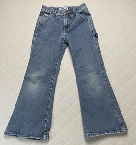 Vintage LEI Jeans Kids Girls 7 Carpenter Y2K Flare Leg Pocket Logo - Picture 1 of 13