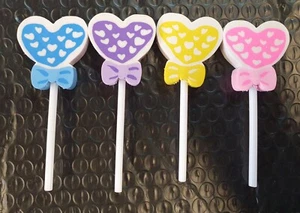 6x Kids Collectible Novelty Lollipop Candy Erasers Rubbers Stationery UK Seller - Picture 1 of 11