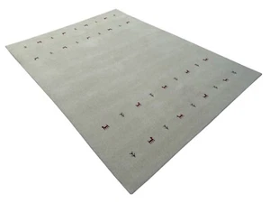 Beige Naturfarbe Teppich 100% Wolle Handgewebt Schurwolle 170x240 cm AC2 - Bild 1 von 6