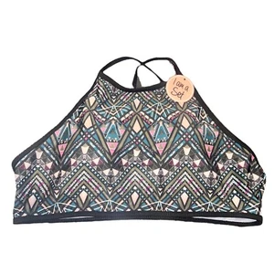 BOBBIE BROOKS costume da bagno donna 2 pezzi taglia grande collo alto tracolla top - Foto 1 di 4