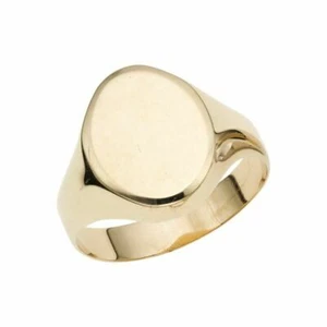 Size 7 Polished Oval Signet Ring 14K Yellow Gold 2.3gr - Picture 1 of 2