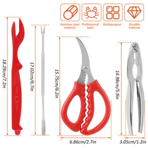16pcs Seafood Tools Set Nut Cracker Set Including 4 Crab Crackers 4 Crab guZGg - Picture 1 of 11