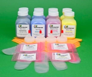 2 Stück 4 Farben Toner Nachfüllpack für Lexmark CX417 CX417de 71B10K0 71B0010 +8 Chips - Bild 1 von 1