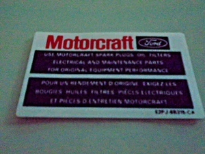 1982-89 Reproduction Ford Motorcraft Parts Decal - Bild 1 von 1