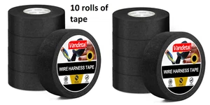 Wiring Harness Tape High Temp Self-Adhesive Fabric Tape 1 Inch x 50 FT 10 pack - Picture 1 of 1