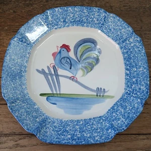 Vintage Laurie Gates LA Keramik blau Stipple Hahn 11,5" Platte/Teller - Bild 1 von 9