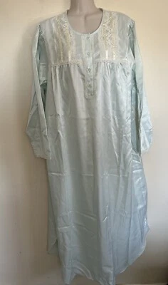 NUEVO NUEVO CON ETIQUETAS Oscar de la Renta Rosa Etiqueta Verde Espuma de Mar Camisón Largo Para Mujer Talla L Foto 1 de 4